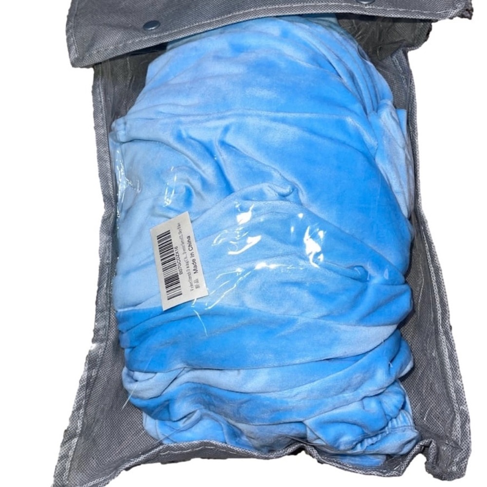 Subrtex Blue velvet chair cover set of 2 - Picture 6 of 6